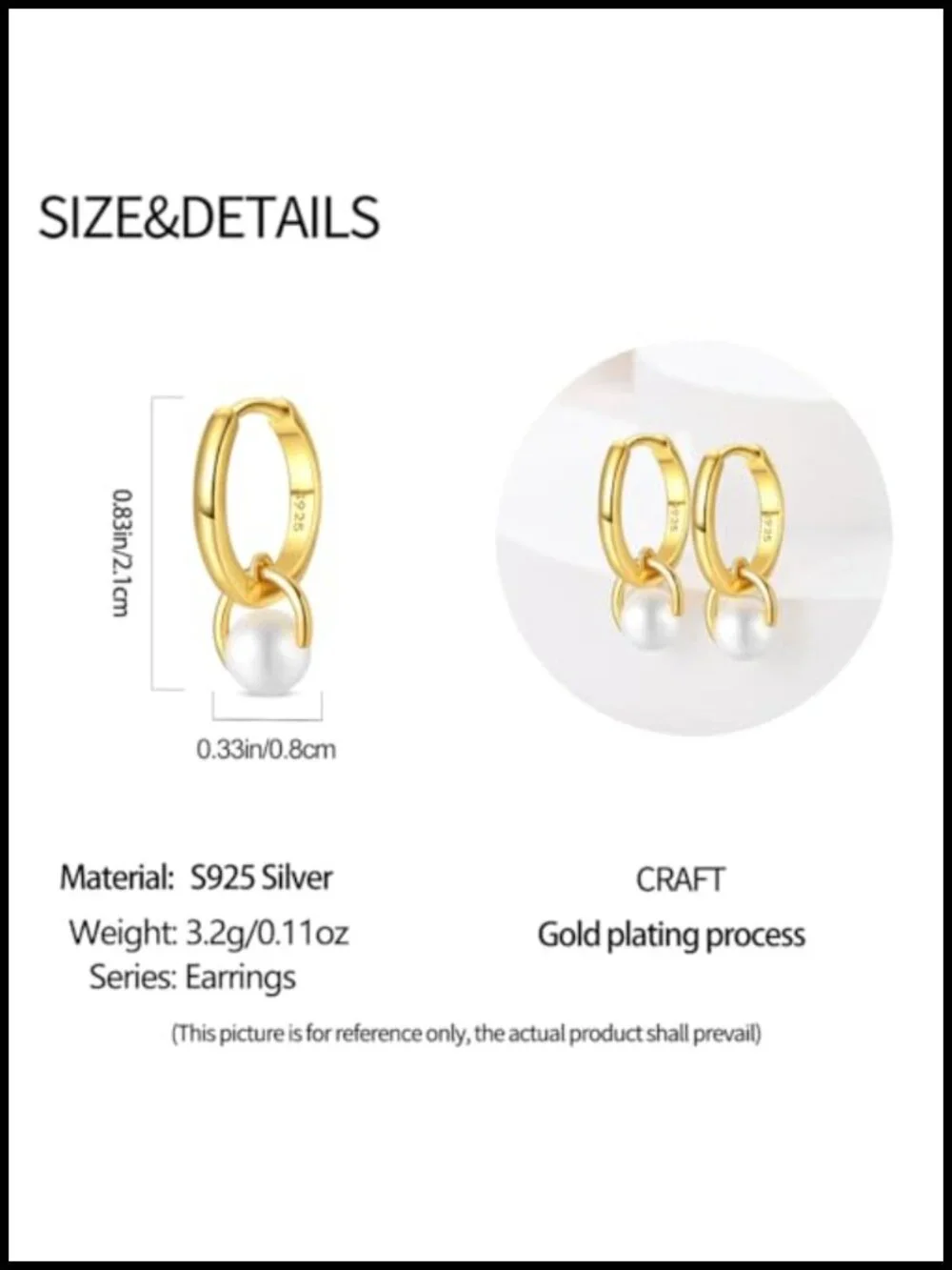 925 Sterling Silver Huggie Hoop Earrings with Cubic Zirconia for Women